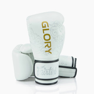 Rękawice bokserskie Fairtex x Glory BGVG3 Biało-złoty