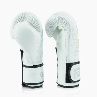 Rękawice bokserskie Fairtex x Glory BGVG3 Biało-złoty