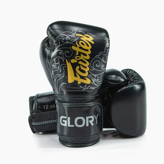 Rękawice bokserskie Fairtex x Glory BGVG3 Czarny-srebrny