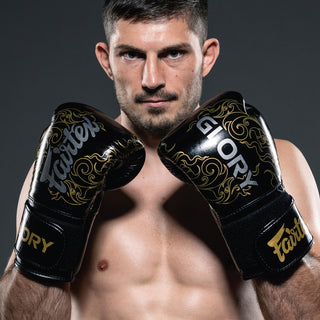 Rękawice bokserskie Fairtex x Glory BGVG3 Czarny-srebrny