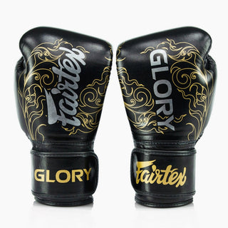 Rękawice bokserskie Fairtex x Glory BGVG3 Czarny-złoty