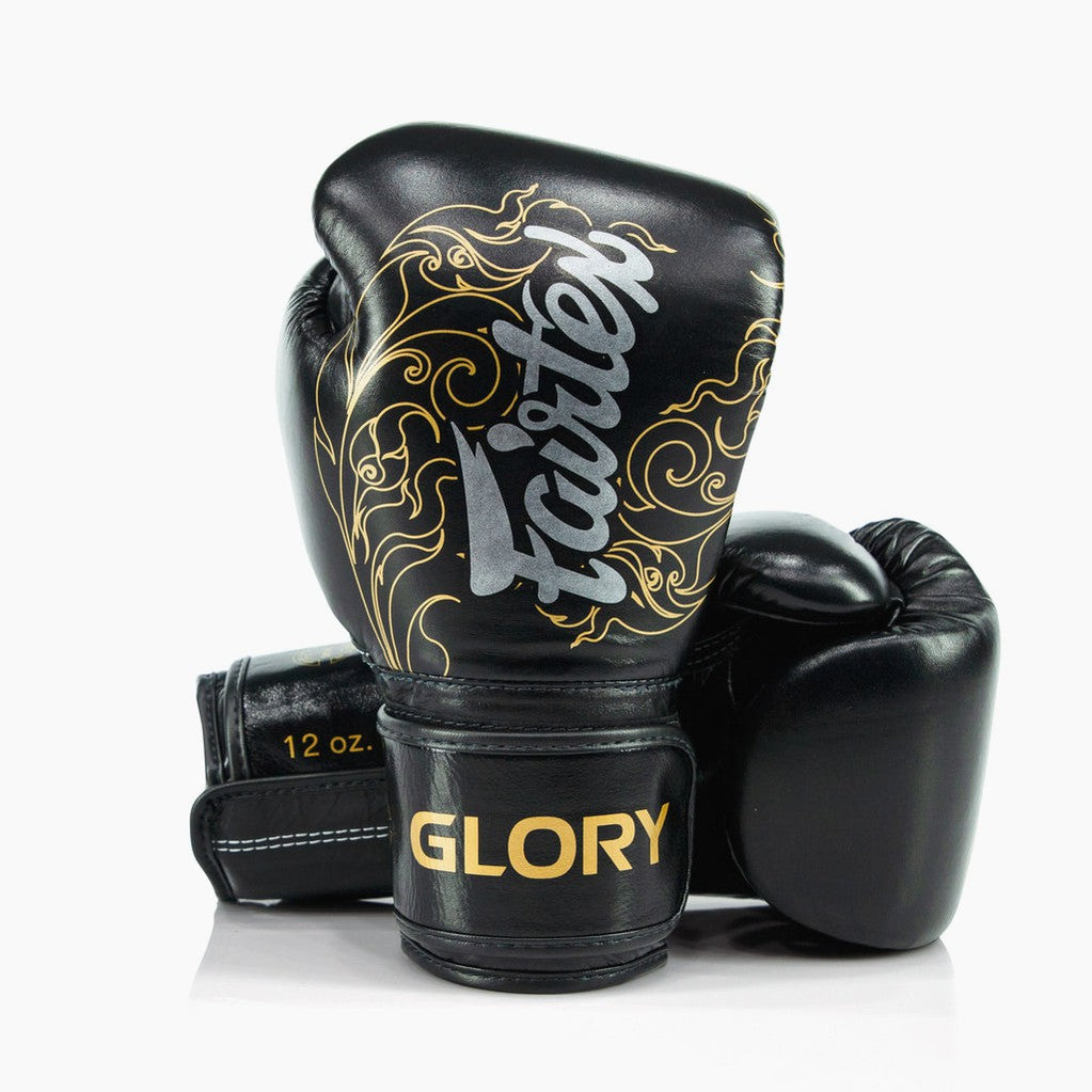 Rękawice bokserskie Fairtex x Glory BGVG3 Czarny-złoty