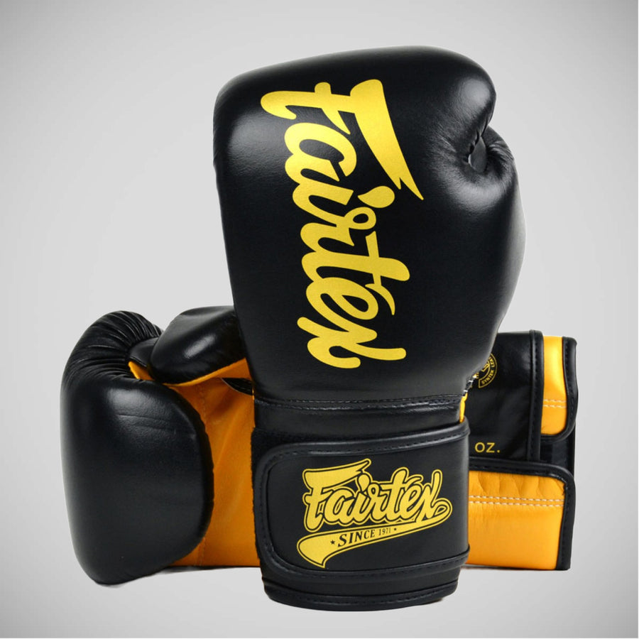 Rękawice do Muay Thai Fairtex Super Sparring BGV18 Czarny-złoty