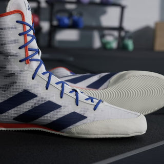 Scarpe da Boxe Adidas Box Hog 4 Bianco-blu-Combat Arena