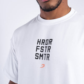 T-shirt Boxraw HRDR FSTR SMTR Oversize Biały