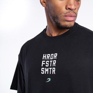 T-shirt Boxraw HRDR FSTR SMTR Oversize Czarny