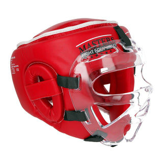 Kask Bokserski z daszkiem Masters WAKO Czerwony 