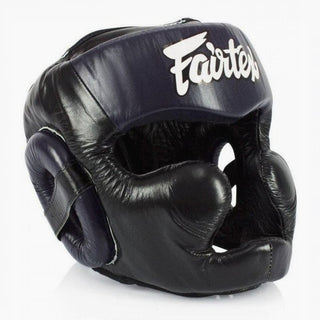 Kask Bokserski Fairtex Diagonal Vision Sparring HG13 Czarny-niebieski 