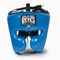 Kask Bokserski Cleto Reyes z osłoną policzków Niebieski-Combat Arena