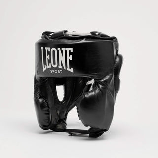 Kask Leone Sport Augusto Classico Czarny z osłoną policzków 