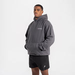 Bluza Boxraw We Don't Play Boxing oversize z kapturem Szaro-różowa 