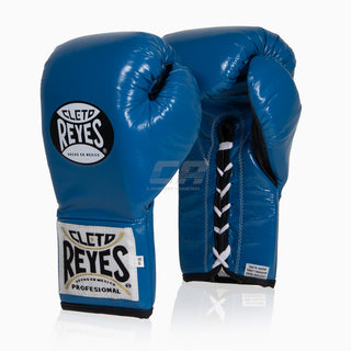 Rękawice bokserskie Cleto Reyes Profesjonalne buty CB2 niebiesko-czarne ze sznurówkami