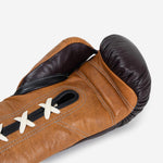 Guantoni Di Nardo con lacci 12 Oz Borgogna-cognac-vintage-Combat Arena