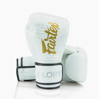 Rękawice bokserskie Fairtex x Glory BGVG3 Biało-złoty-Combat Arena