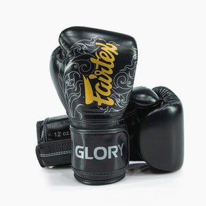 Rękawice bokserskie Fairtex x Glory BGVG3 Czarny-srebrny-Combat Arena