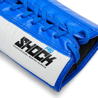 Rękawice bokserskie Leone Shock Pro z sznurowadłami GN057L Niebieski 