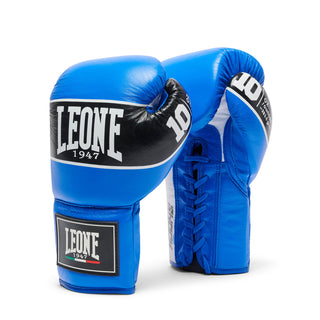 Rękawice bokserskie Leone Shock Pro z sznurowadłami GN057L Niebieski 