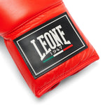 Rękawice bokserskie Leone Shock Pro ze sznurówkami GN057L Czerwony 