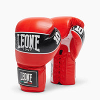 Rękawice bokserskie Leone Shock Pro ze sznurówkami GN057L Czerwony 