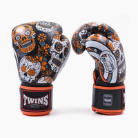 Guantoni Muay Thai Twins Special FBGVL 4 Skull Arancione-Combat Arena
