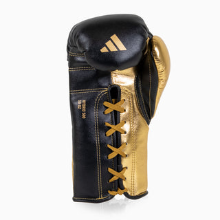 Rękawice bokserskie Adidas Hybrid 500 Plusy kontra Sznurówki Czarny-złoty 