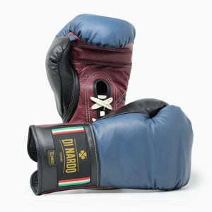 Rękawice bokserskie Di Nardo z niebiesko-czerwono-czarnymi sznurowadłami 14 oz