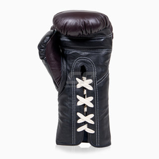 Rękawice bokserskie Di Nardo z sznurowadłami Burgundia-Czarny 14 oz 