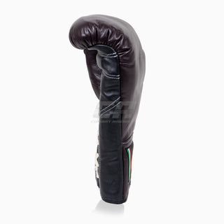 Rękawice bokserskie Di Nardo z sznurowadłami Burgundia-Czarny 14 oz 