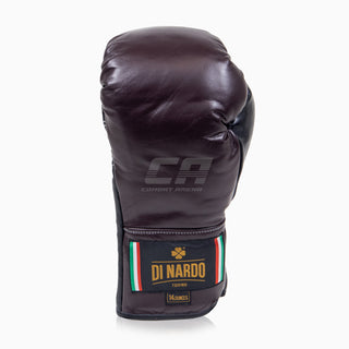 Rękawice bokserskie Di Nardo z sznurowadłami Burgundia-Czarny 14 oz 