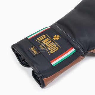 Rękawice bokserskie Di Nardo z sznurowadłami Czarny-Brązowy 16 oz 