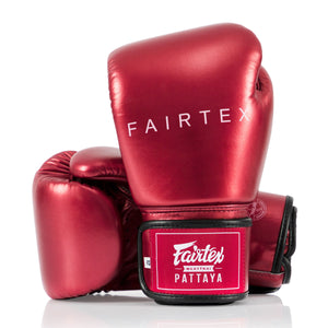 Rękawice do Muay Thai Fairtex Metallic BGV22 Czerwony 