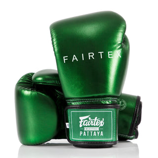 Rękawice do Muay Thai Fairtex Metaliczny BGV22 Zielony 