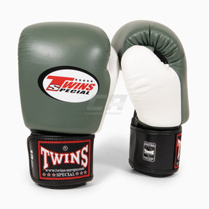Rękawice do Muay Thai Twins Special BGVL4 Czarno-zielono-biały
