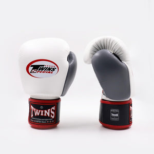 Rękawice do Muay Thai Twins Special BGVL4 Czarno-biało-szary