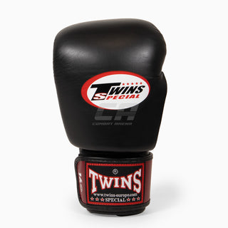 Rękawice do Muay Thai Twins Special BGVL4 czerwono-czarno-białe