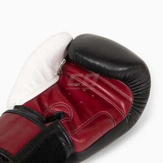 Rękawice do Muay Thai Twins Special BGVL4 czerwono-czarno-białe