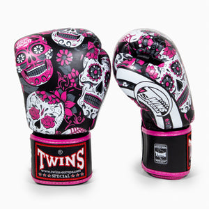 Rękawice do Muay Thai Twins Special FBGVL 3 Skull Róża 