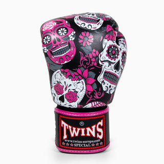 Rękawice do Muay Thai Twins Special FBGVL 3 Skull Róża 