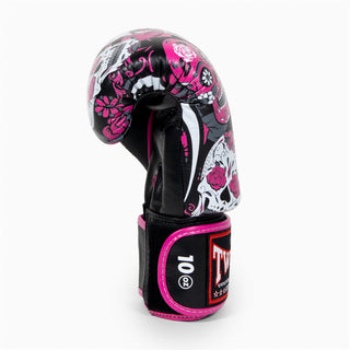 Rękawice do Muay Thai Twins Special FBGVL 3 Skull Róża 
