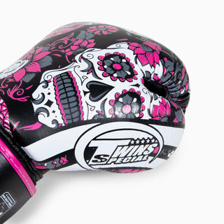 Rękawice do Muay Thai Twins Special FBGVL 3 Skull Róża 