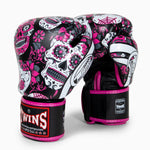Rękawice do Muay Thai Twins Special FBGVL 3 Skull Róża 