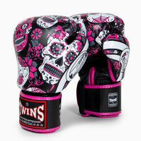 Rękawice do Muay Thai Twins Special FBGVL 3 Skull Róża 