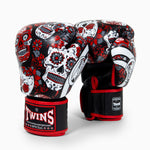 Rękawice do Muay Thai Twins Special FBGVL 3 Skull Czerwony 