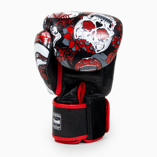 Rękawice do Muay Thai Twins Special FBGVL 3 Skull Czerwony 