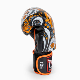 Rękawice do Muay Thai Twins Special FBGVL 4 Skull Pomarańczowy 
