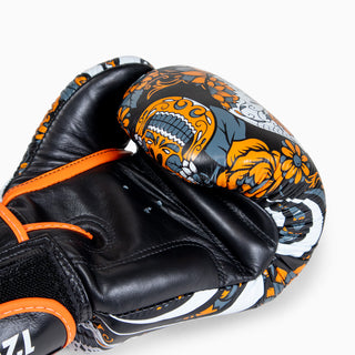 Rękawice do Muay Thai Twins Special FBGVL 4 Skull Pomarańczowy 