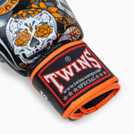 Rękawice do Muay Thai Twins Special FBGVL 4 Skull Pomarańczowy 