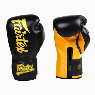 Rękawice do Muay Thai Fairtex Super Sparring BGV18 Czarny-złoty 