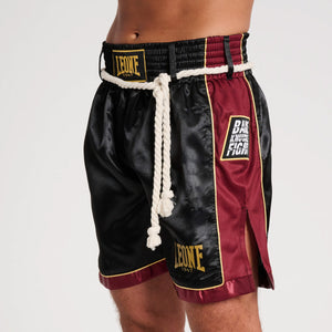 Spodenki MMA Leone Bare Knuckle AB997 Czarny-czerwony-Combat Arena