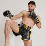 Spodenki kick-thai Leone IUTER Barbed Wire AB05IU Czarne-Combat Arena